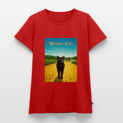 Wizard of Cats – Der gelbe Weg gehört Krümel | Frauen Premium T-Shirt - Rot