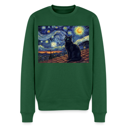 Sternennacht… aber die Katze denkt nach |  Männer Premium Pullover - Flaschengrün