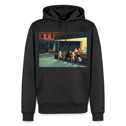 Wenn Hopper Katzen gemalt hätte | Männer Premium Hoodie - Anthrazit meliert