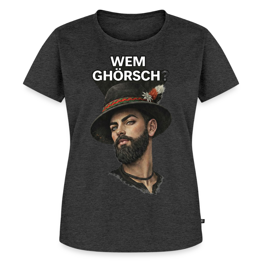 Wem ghörsch? – Alemannische Klärung | Frauen Premium T-Shirt - Anthrazit meliert