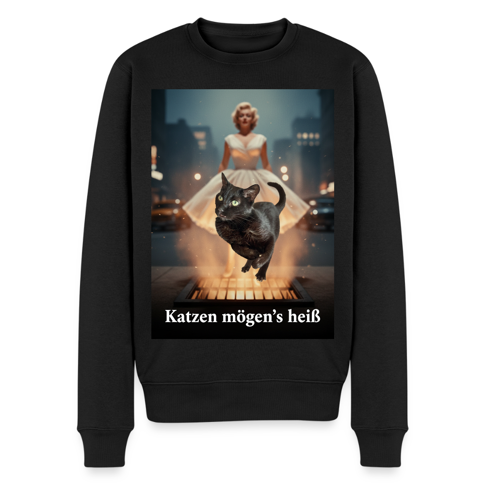 Katzen mögen’s heiß |  Männer Premium Pullover - Schwarz