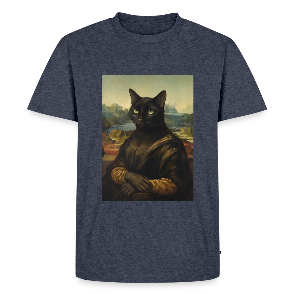 Mona Lisa… aber es ist eine Katze | Männer Premium T-Shirt - Jeansblau 