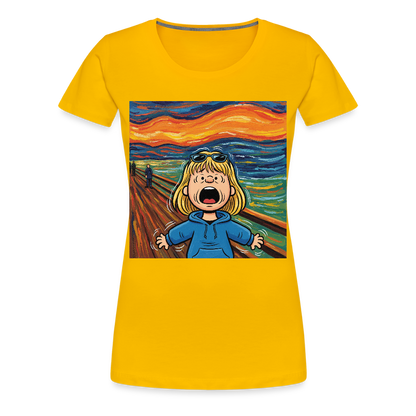 Der Schrei… manchmal bist du es selbst | Frauen Premium T-Shirt - Sonnengelb