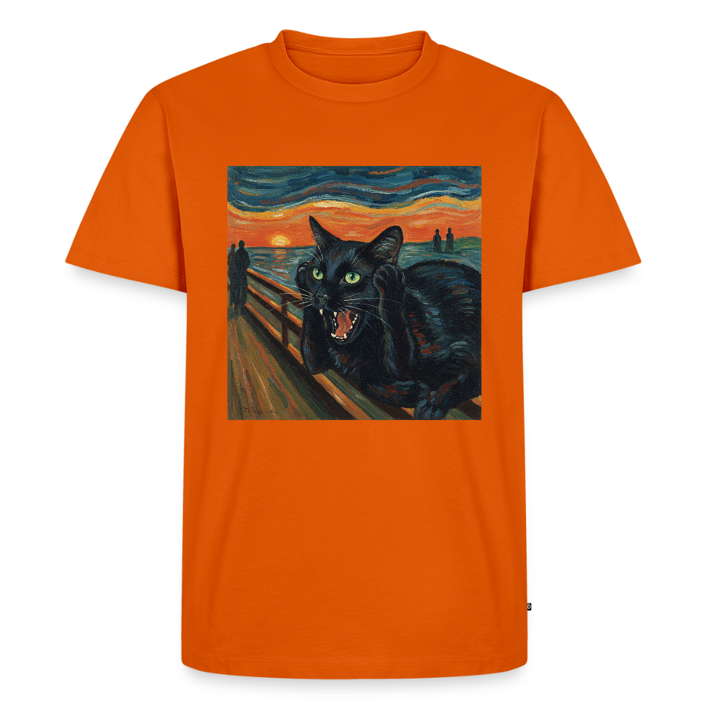 Der Schrei… aber die Katze hat’s zuerst gemerkt | Männer Premium T-Shirt - Orange 