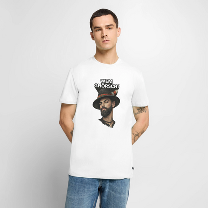 Wem ghörsch? – Alemannische Klärung | Männer Premium T-Shirt - Weiß