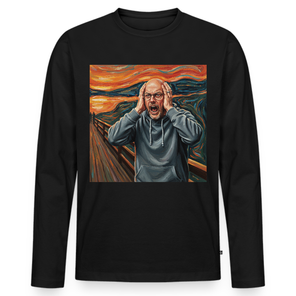Der Schrei… wenn es wirklich reicht | Männer Premium Bio Langarmshirt - Schwarz