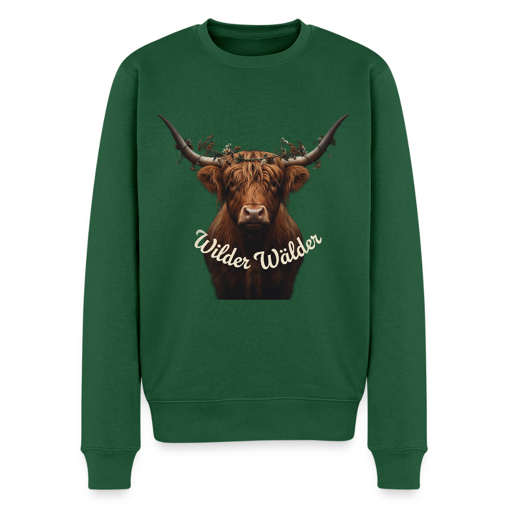 Wilder Wälder – Schwarzwald Highland Rind |  Männer Premium Pullover - Flaschengrün