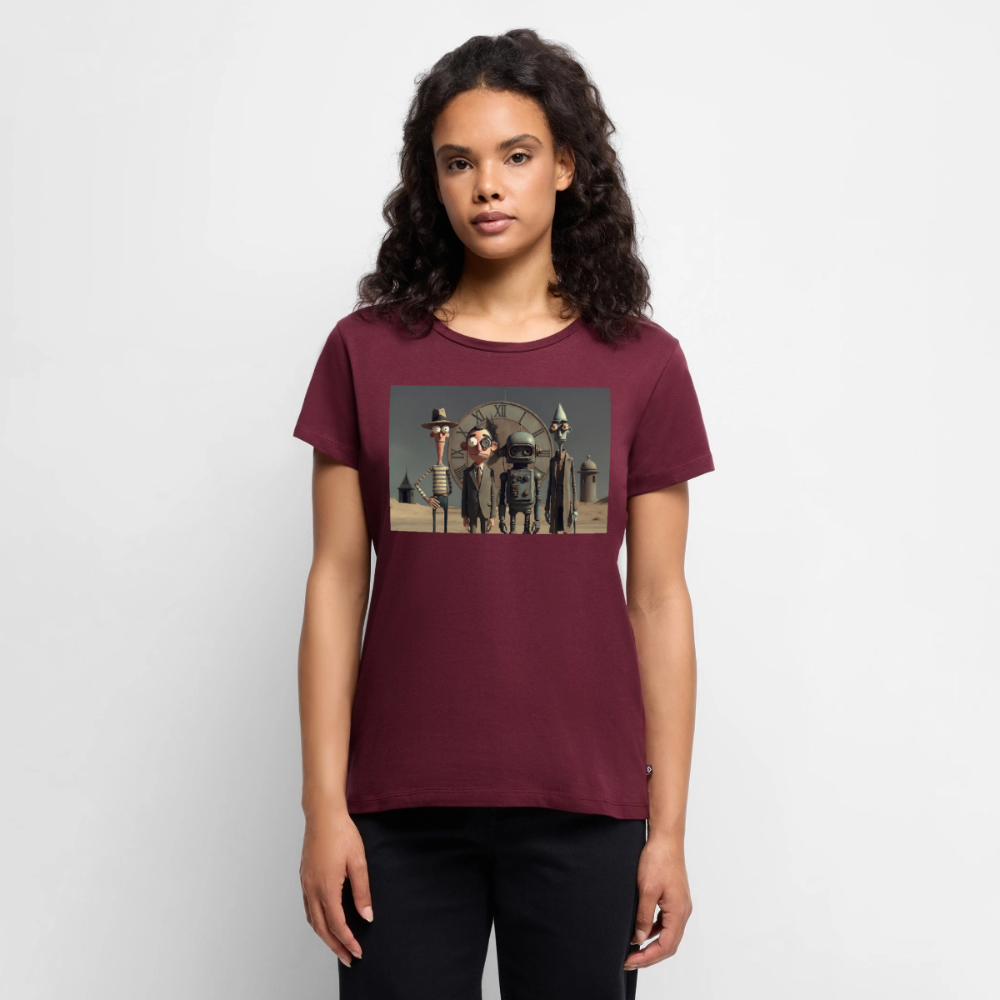 Pünktlich zu spät – Die seltsame Gesellschaft | Frauen Premium T-Shirt - Burgunderrot