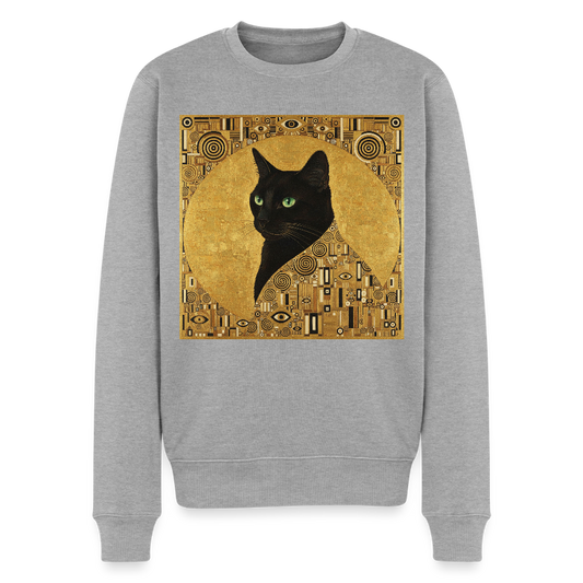 Adele… aber sie schnurrt – Goldene Katze à la Klimt |  Männer Premium Pullover - Grau meliert