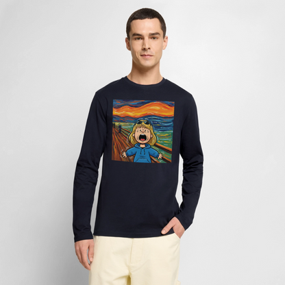 Der Schrei… manchmal bist du es selbst | Männer Premium Bio Langarmshirt - Navy