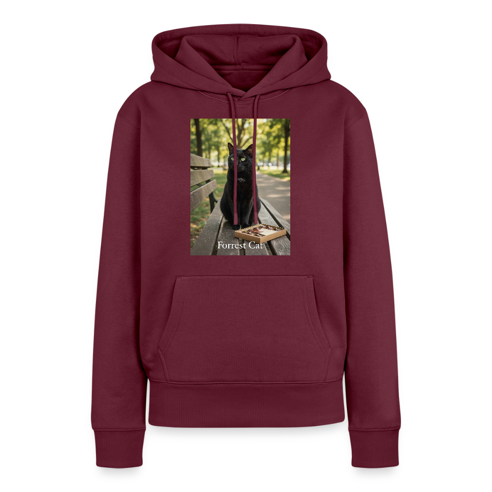 Forrest Cat – Krümel wartet | Frauen Premium Hoodie - Burgunderrot