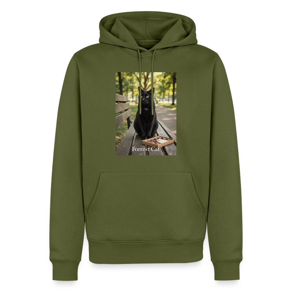 Forrest Cat – Krümel wartet | Männer Premium Hoodie - Khaki
