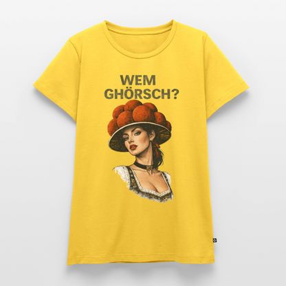 Wem ghörsch? – Schwarzwald Edition | Frauen Premium T-Shirt - Gelb