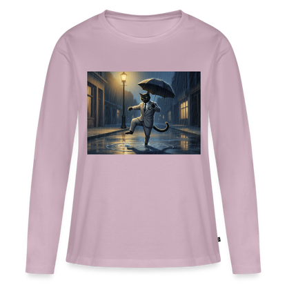 Krümel tanzt im Regen | Frauen Premium Bio Langarmshirt - Altrosa