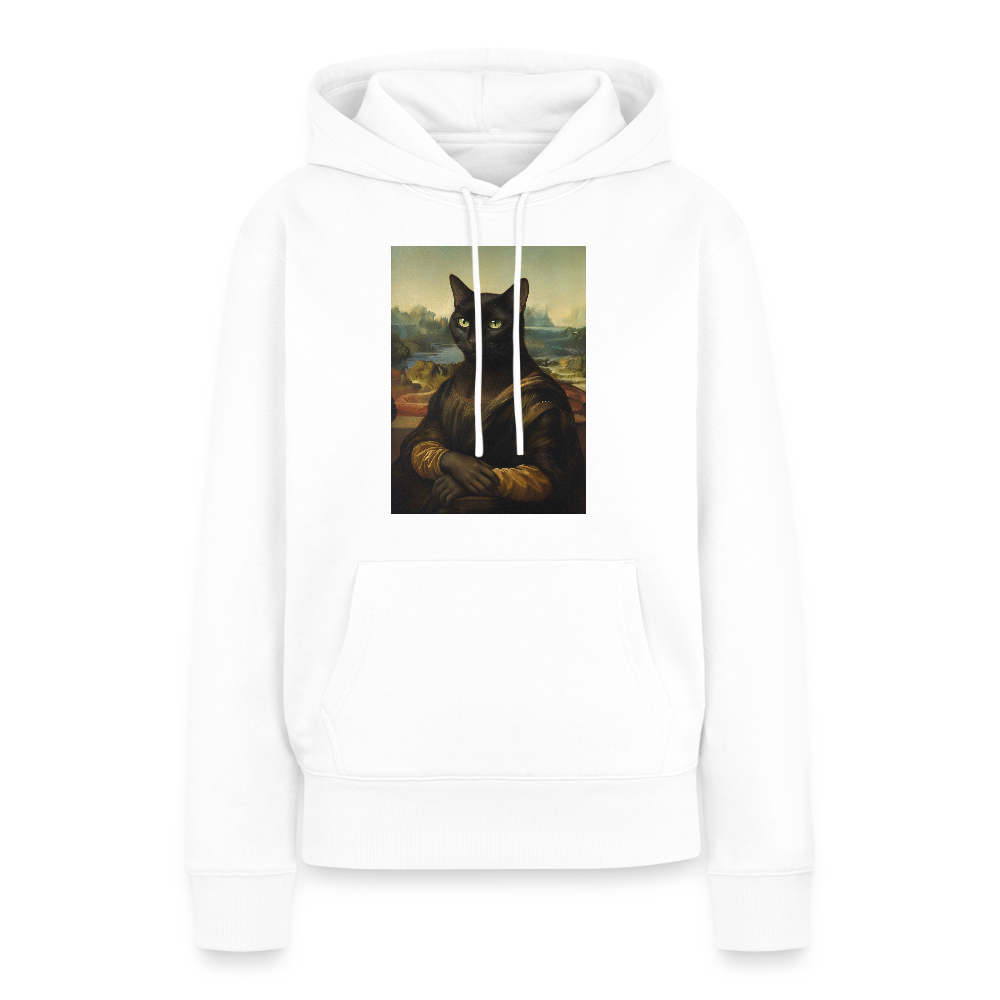 Mona Lisa… aber es ist eine Katze | Frauen Premium Hoodie - Weiß