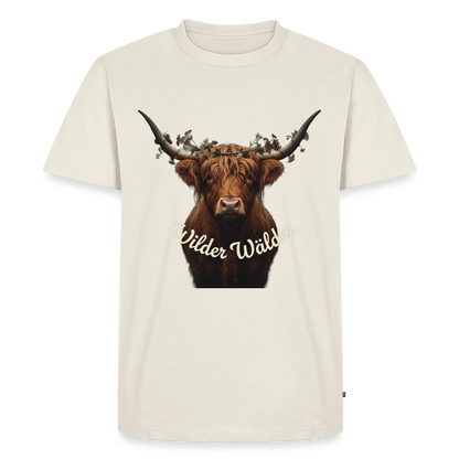 Wilder Wälder – Schwarzwald Highland Rind | Männer Premium T-Shirt - Naturweiß