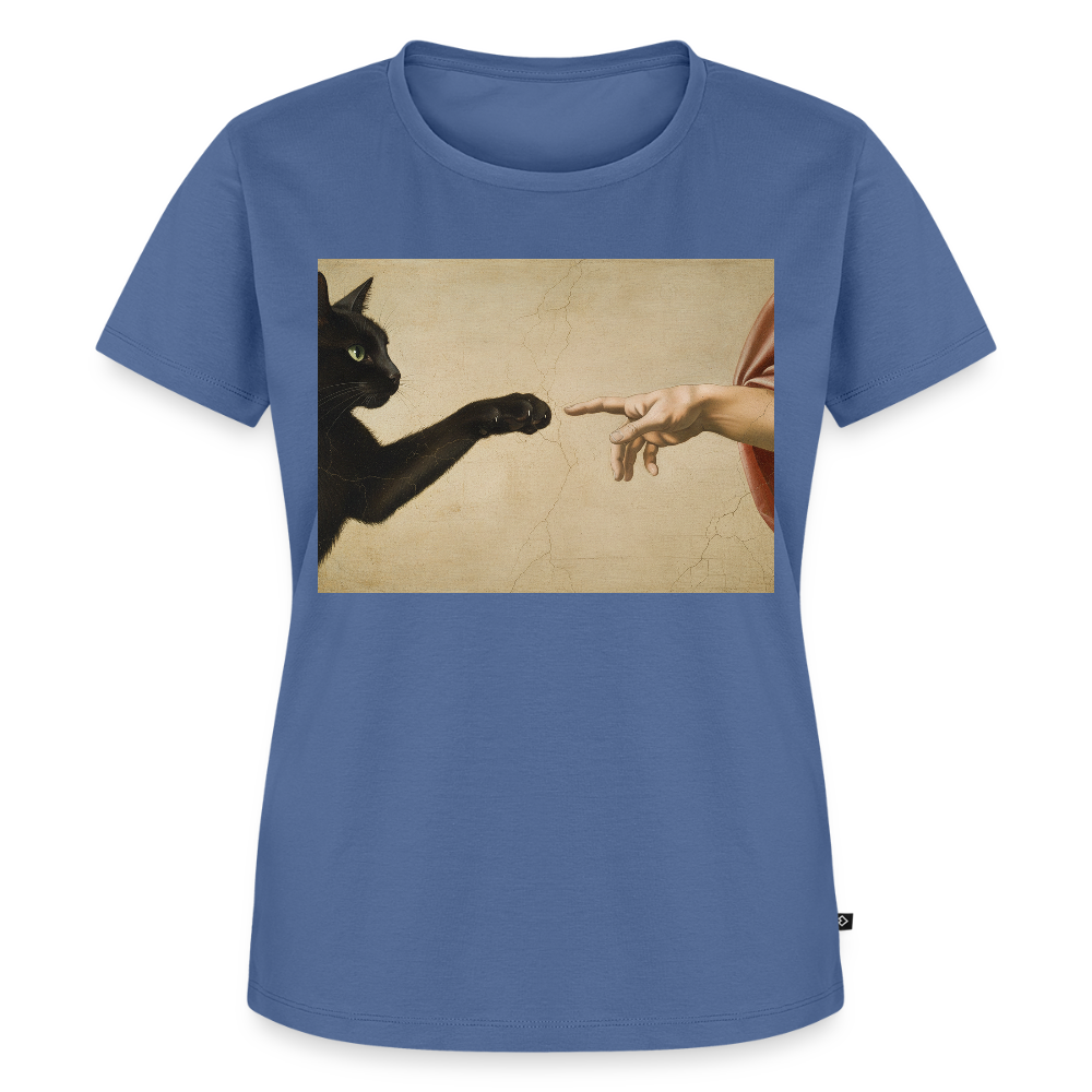Die Erschaffung Adams… aber die Katze war schneller | Frauen Premium T-Shirt - Taubenblau
