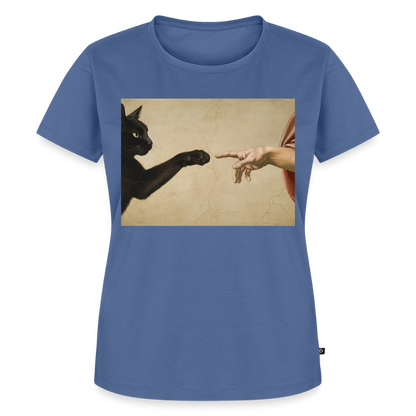 Die Erschaffung Adams… aber die Katze war schneller | Frauen Premium T-Shirt - Taubenblau