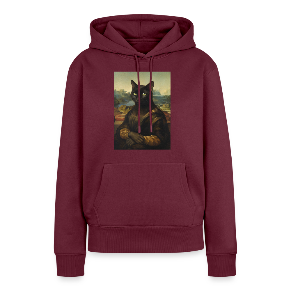 Mona Lisa… aber es ist eine Katze | Frauen Premium Hoodie - Burgunderrot