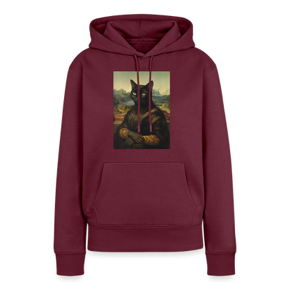 Mona Lisa… aber es ist eine Katze | Frauen Premium Hoodie - Burgunderrot