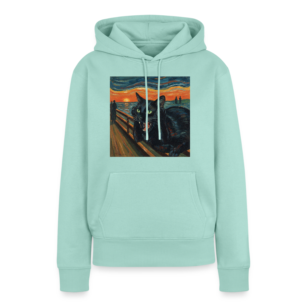 Der Schrei… aber die Katze hat’s zuerst gemerkt | Frauen Premium Hoodie - Mint 