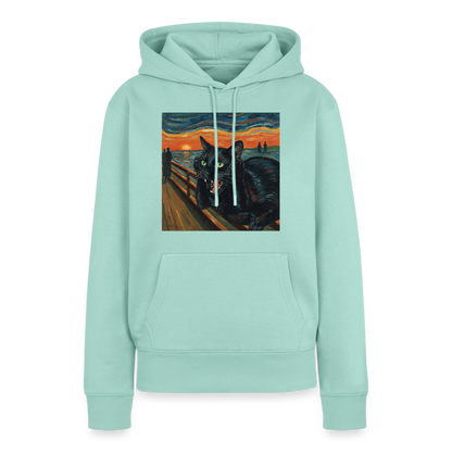 Der Schrei… aber die Katze hat’s zuerst gemerkt | Frauen Premium Hoodie - Mint 