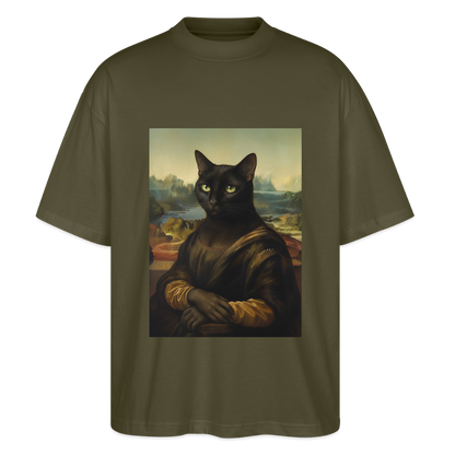 Mona Lisa… aber es ist eine Katze | Stanley/Stella Oversized Unisex Bio T-Shirt Blaster - Khaki