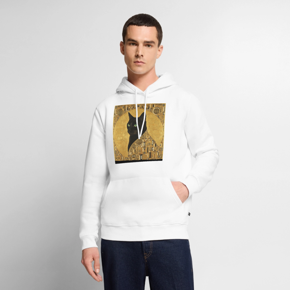 Adele… aber sie schnurrt – Goldene Katze à la Klimt | Männer Premium Hoodie - Weiß
