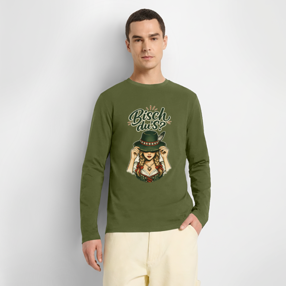 Bisch du’s? – Der Blick sagt alles | Männer Premium Bio Langarmshirt - Khaki