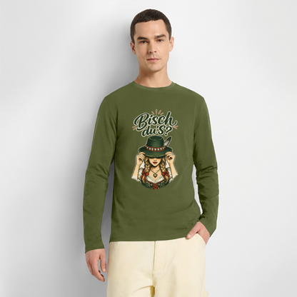 Bisch du’s? – Der Blick sagt alles | Männer Premium Bio Langarmshirt - Khaki