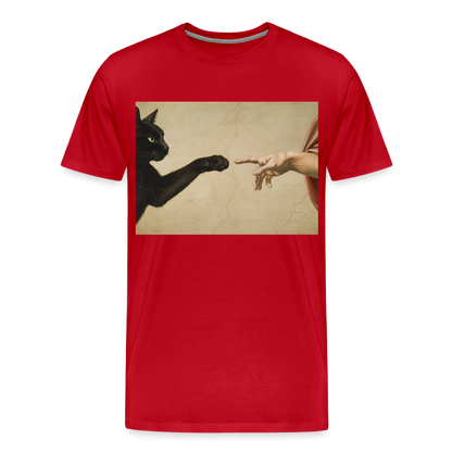 Die Erschaffung Adams… aber die Katze war schneller | Männer Premium T-Shirt - Rot