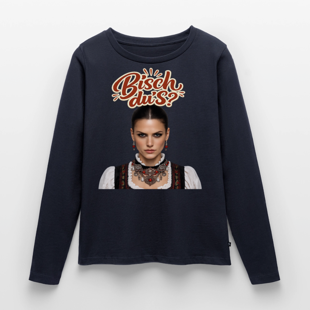Schwarzwaldstolz – Sie weiß, wer sie isch | Frauen Premium Bio Langarmshirt - Navy