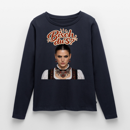 Schwarzwaldstolz – Sie weiß, wer sie isch | Frauen Premium Bio Langarmshirt - Navy