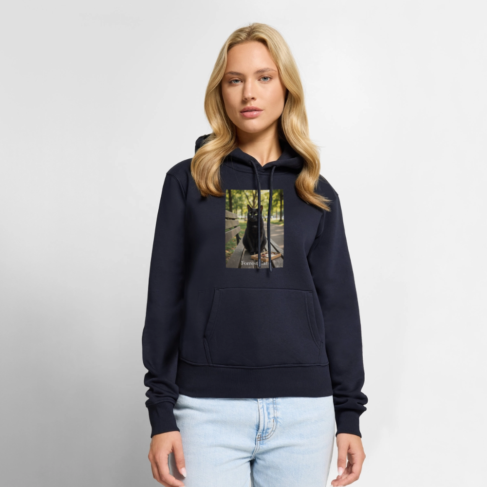 Forrest Cat – Krümel wartet | Frauen Premium Hoodie - Navy