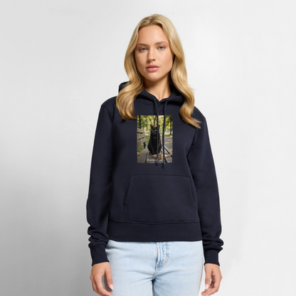 Forrest Cat – Krümel wartet | Frauen Premium Hoodie - Navy