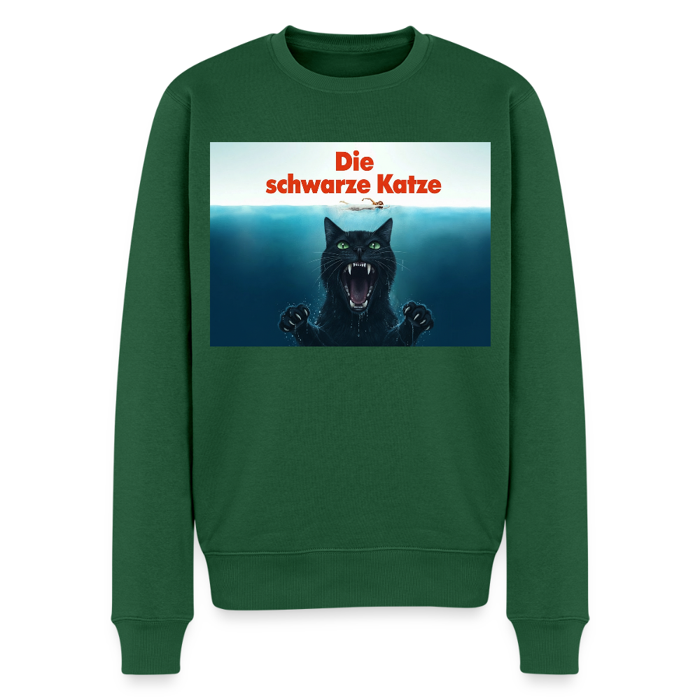 Die schwarze Katze - Krümel taucht auf |  Männer Premium Pullover - Flaschengrün
