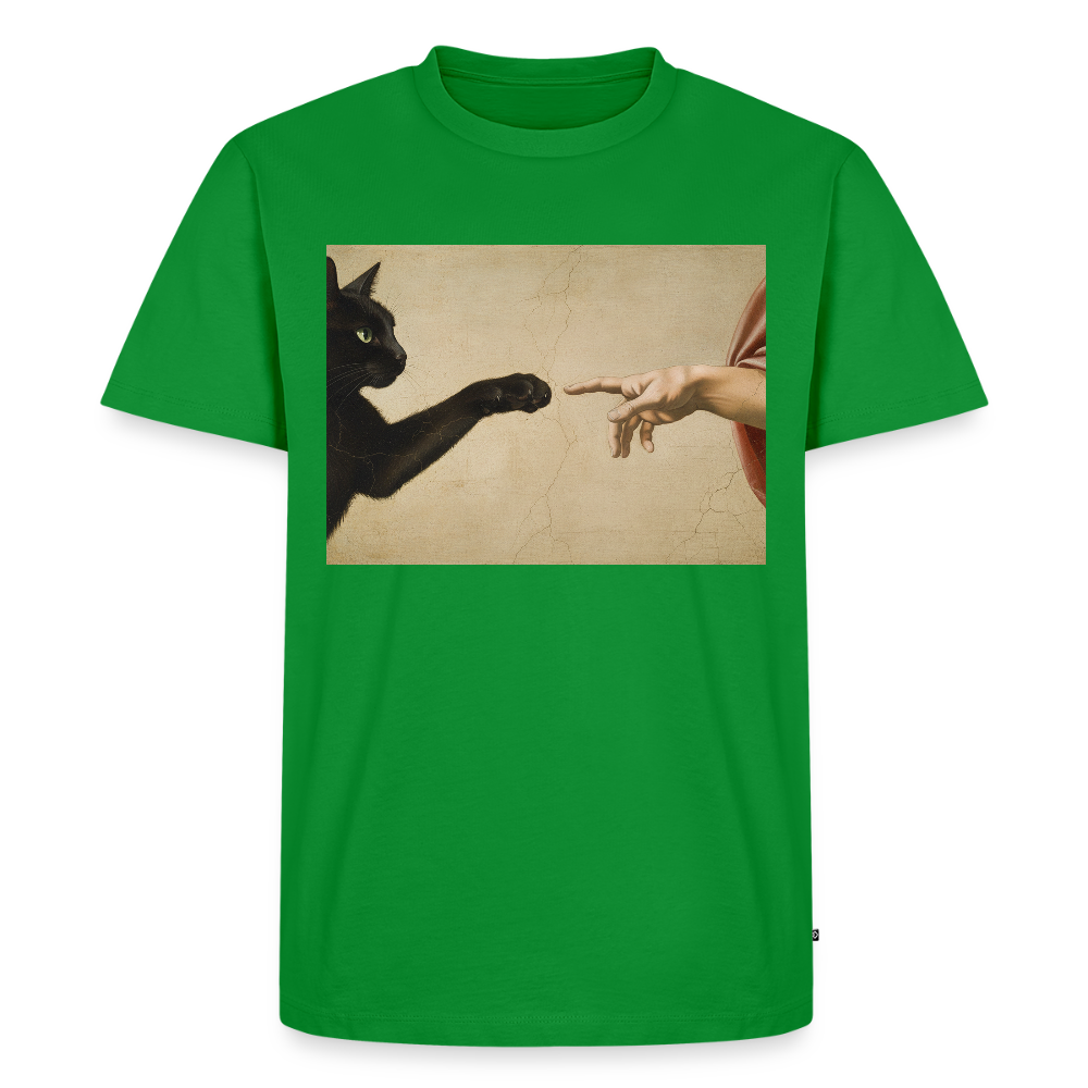 Die Erschaffung Adams… aber die Katze war schneller | Männer Premium T-Shirt - Grün