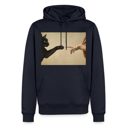 Die Erschaffung Adams… aber die Katze war schneller | Männer Premium Hoodie - Navy