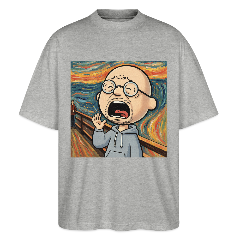 Der Schrei… aber heute bin ich dran | Stanley/Stella Oversized Unisex Bio T-Shirt Blaster - Grau meliert