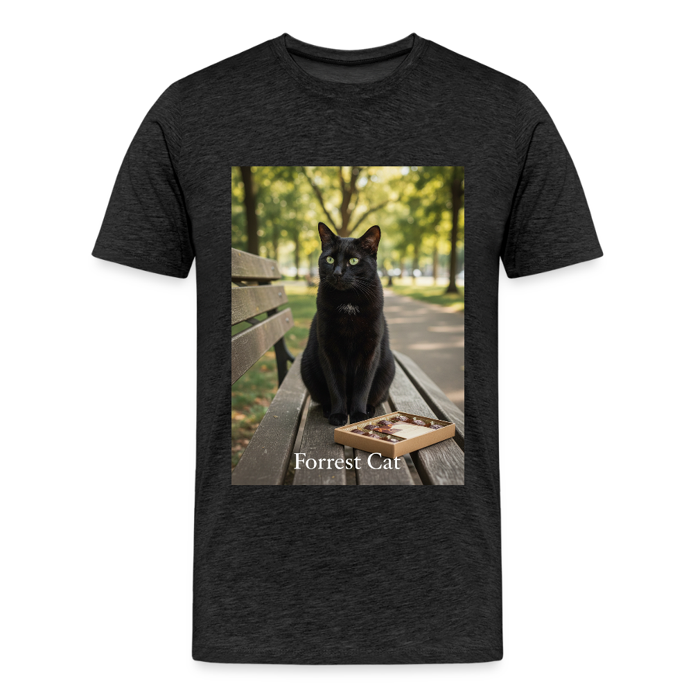 Forrest Cat – Krümel wartet | Männer Premium T-Shirt - Anthrazit