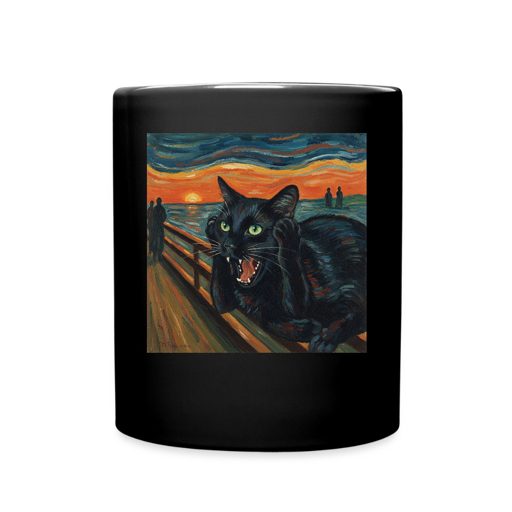 Der Schrei… aber die Katze hat’s zuerst gemerkt | Tasse - Schwarz