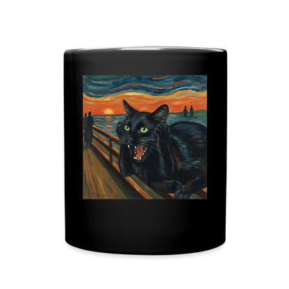 Der Schrei… aber die Katze hat’s zuerst gemerkt | Tasse - Schwarz
