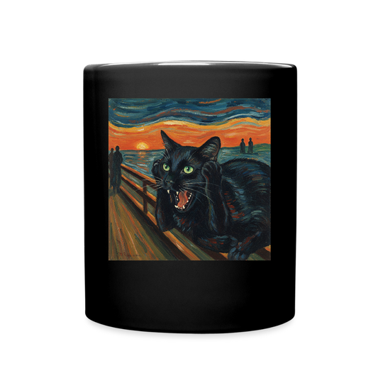 Der Schrei… aber die Katze hat’s zuerst gemerkt | Tasse - Schwarz