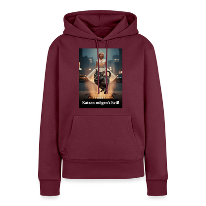 Katzen mögen’s heiß | Frauen Premium Hoodie - Burgunderrot
