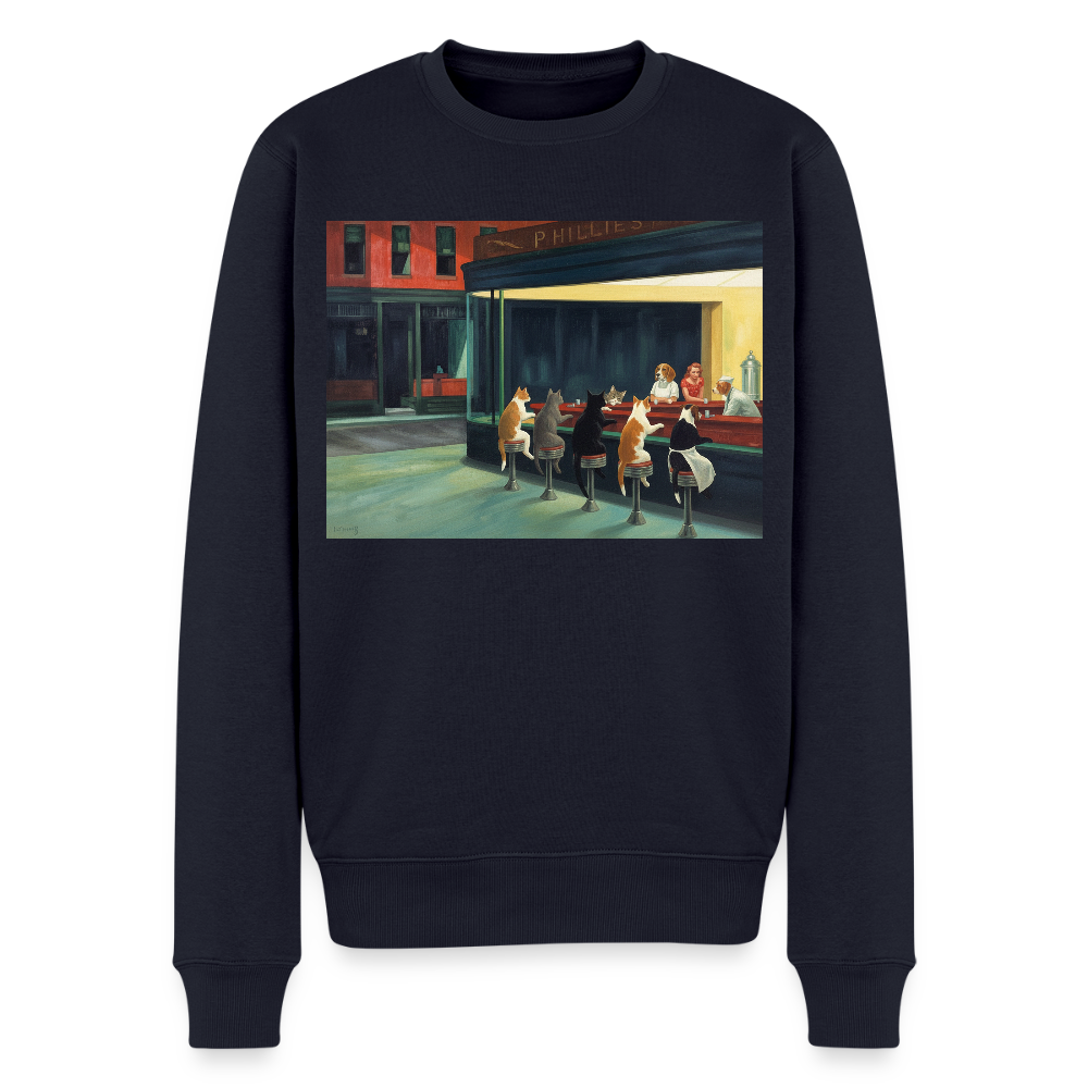 Wenn Hopper Katzen gemalt hätte |  Männer Premium Pullover - Navy