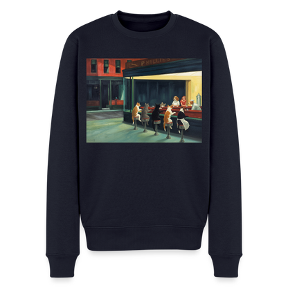 Wenn Hopper Katzen gemalt hätte |  Männer Premium Pullover - Navy