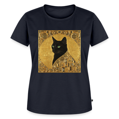 Adele… aber sie schnurrt – Goldene Katze à la Klimt | Frauen Premium T-Shirt - Navy
