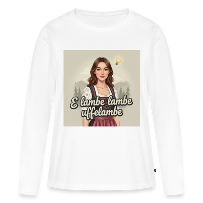 E Lambe, lambe, uffelambe – Alemannischer Geistesblitz | Frauen Premium Bio Langarmshirt - Weiß