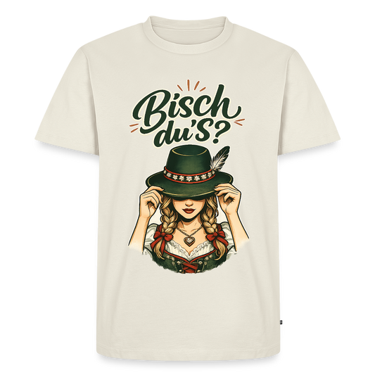 Bisch du’s? – Der Blick sagt alles | Männer Premium T-Shirt - Naturweiß