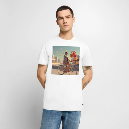 Fahrt ins Ungewisse (mit Blumen) | Männer Premium T-Shirt - Weiß